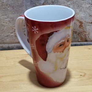Russell Stover Tall Mug Santa Snowflakes 2004